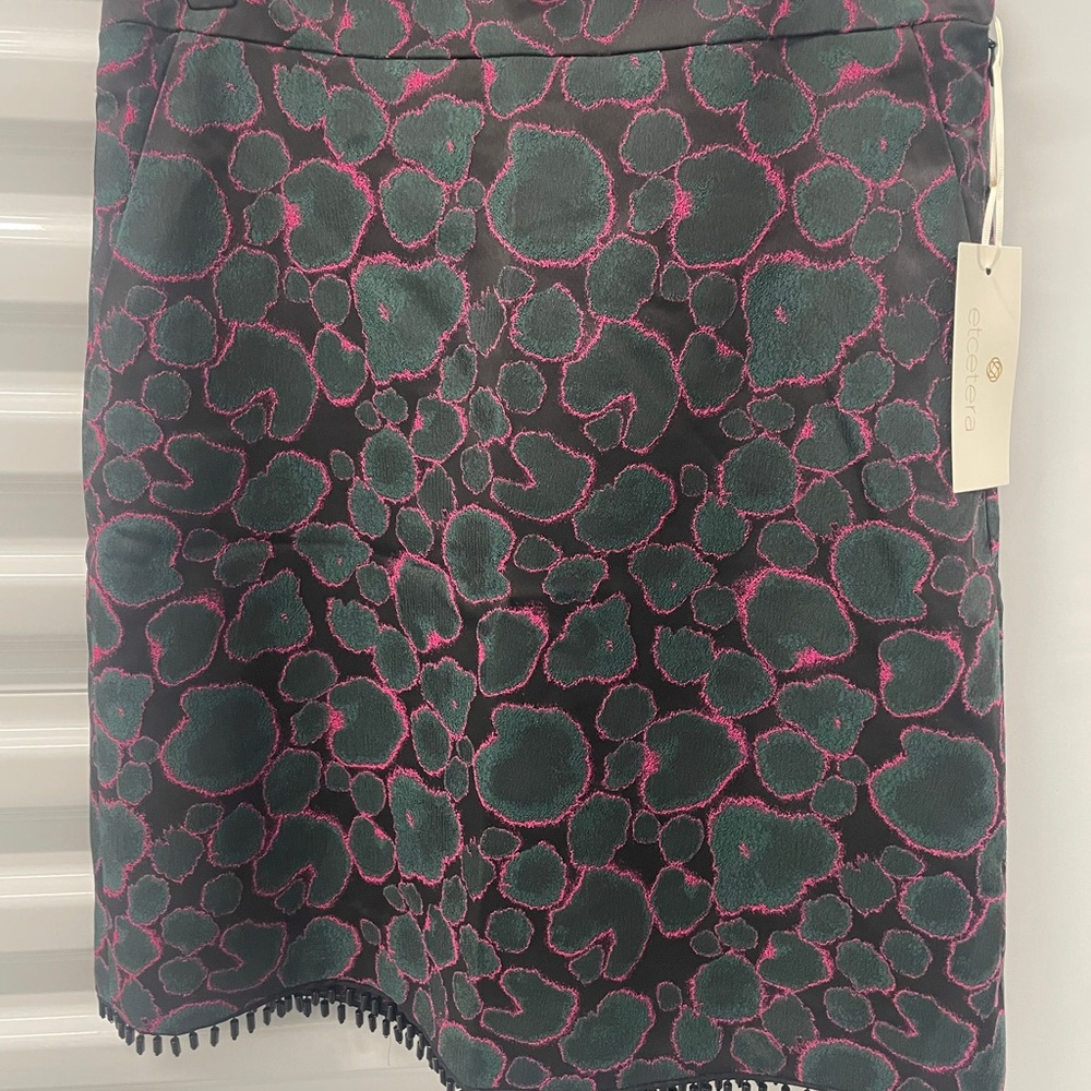 Etcetera Black and Pink Mini Skirt